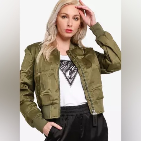 Guess Elly Logo Bomber Jacket- NWOT- XS - Picture 1 of 10